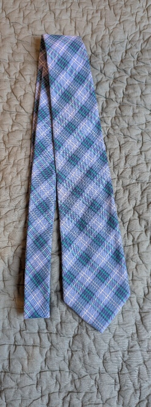 Foxtrot America Blue Plaid Cotton Tie